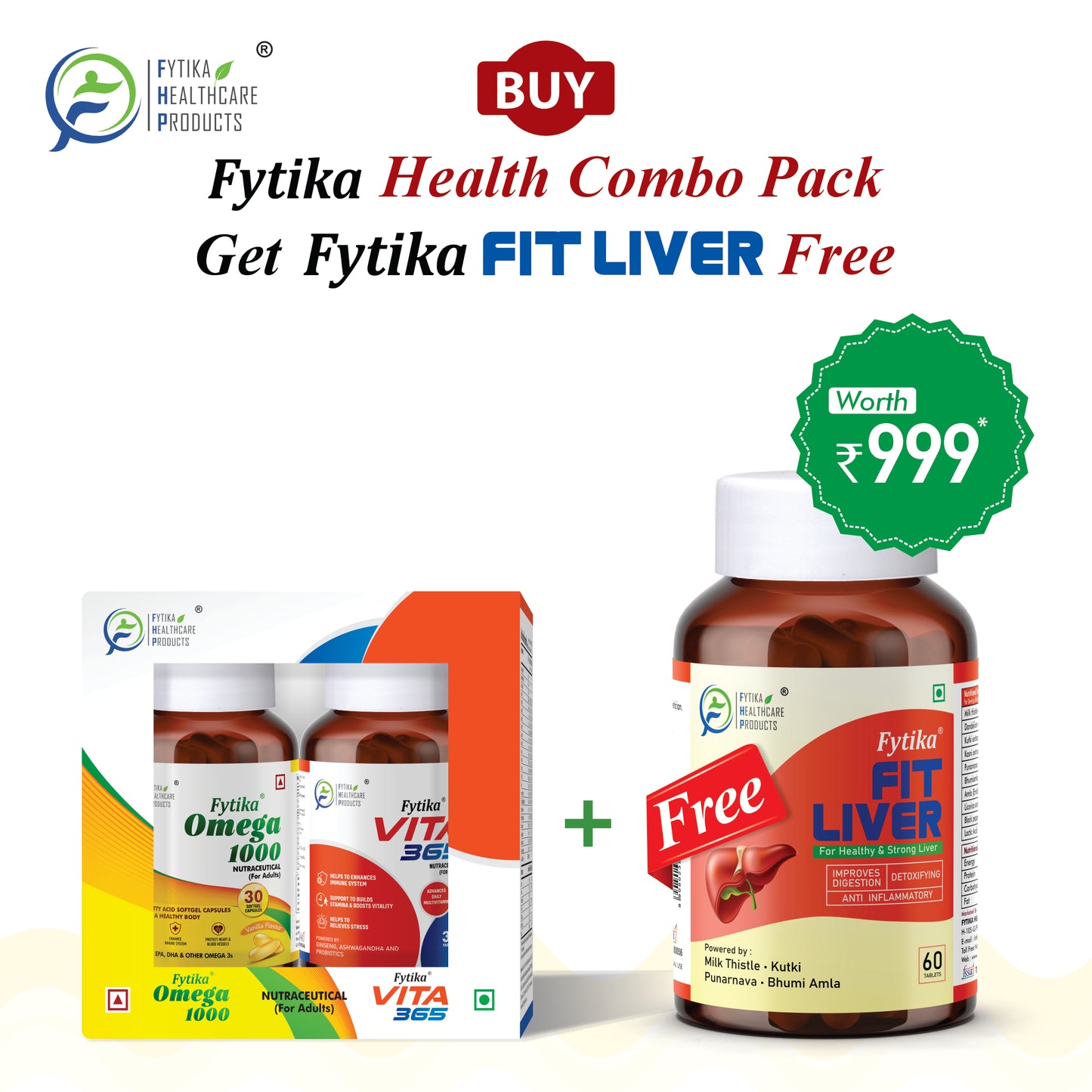 Get FREE Fytika Fit Liver with Fytika Vita 365 & Omega 1000 Combo Pack