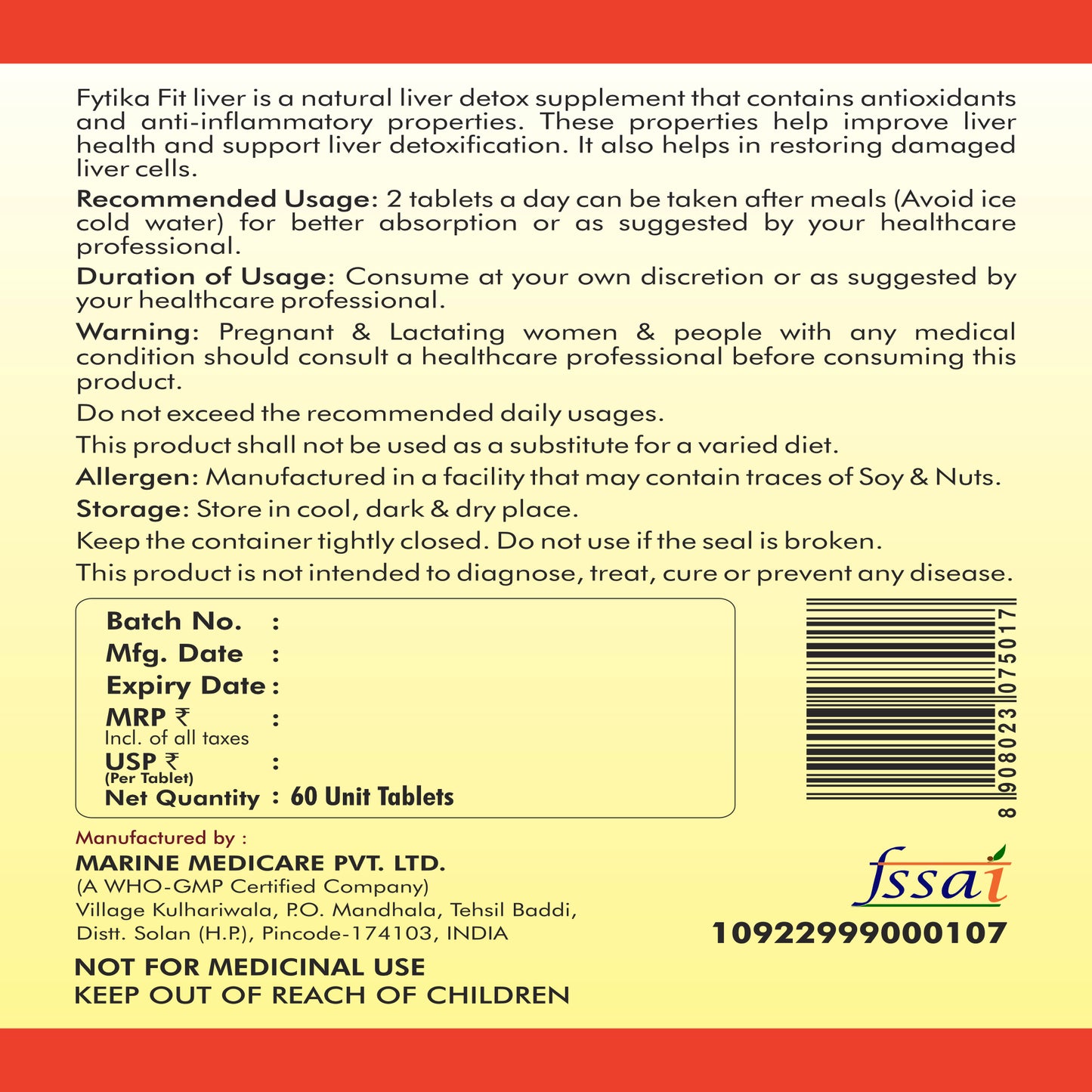 Fytika Fit Liver | Liver Detox Supplement | Liver Detox with Milk Thistle, Kalmegh, Kutaki, Kasani, Haldi - Fytika Healthcare Products