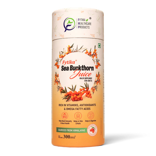 Fytika Sea Buckthorn Juice | Pulp Concentrate 300 ml Made for Your Total Body Care & Wellness | Rich in Vitamin C, Omega 3, 6, 7, 9 & Antioxidants | For Men & Women | 300 ml - Fytika Healthcare Products