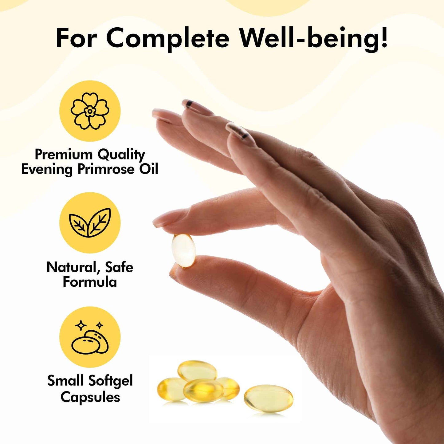 Fytika Evening Primrose Oil - EPO 1000 MG, Promotes Hormonal Balance, Radiant Skin, Relieves PMS - 60 Softgels