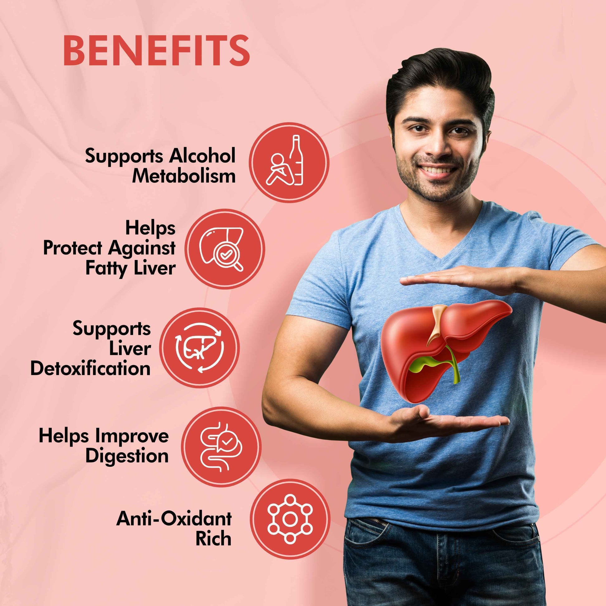 Fytika Strong Bones, Fit Liver And Immunity Booster: Liver Detox, Maintains Muscles, Immunity - For Men, Women - 60 Tabs Each