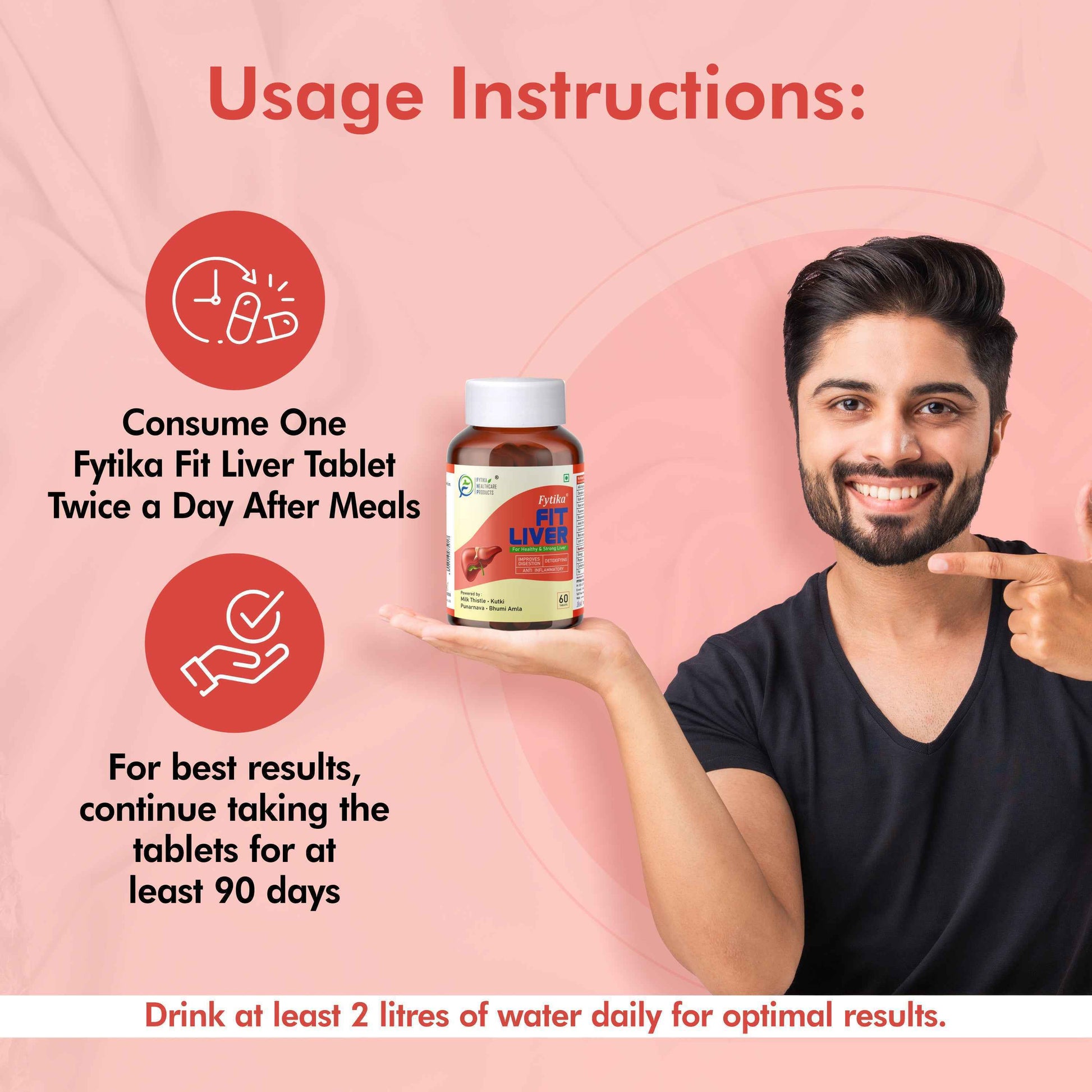 Fytika Fit Liver, Vita 365 and Immunity Booster: Liver Detox, Immunity Booster, For Men, Women - 60 Tablets Each