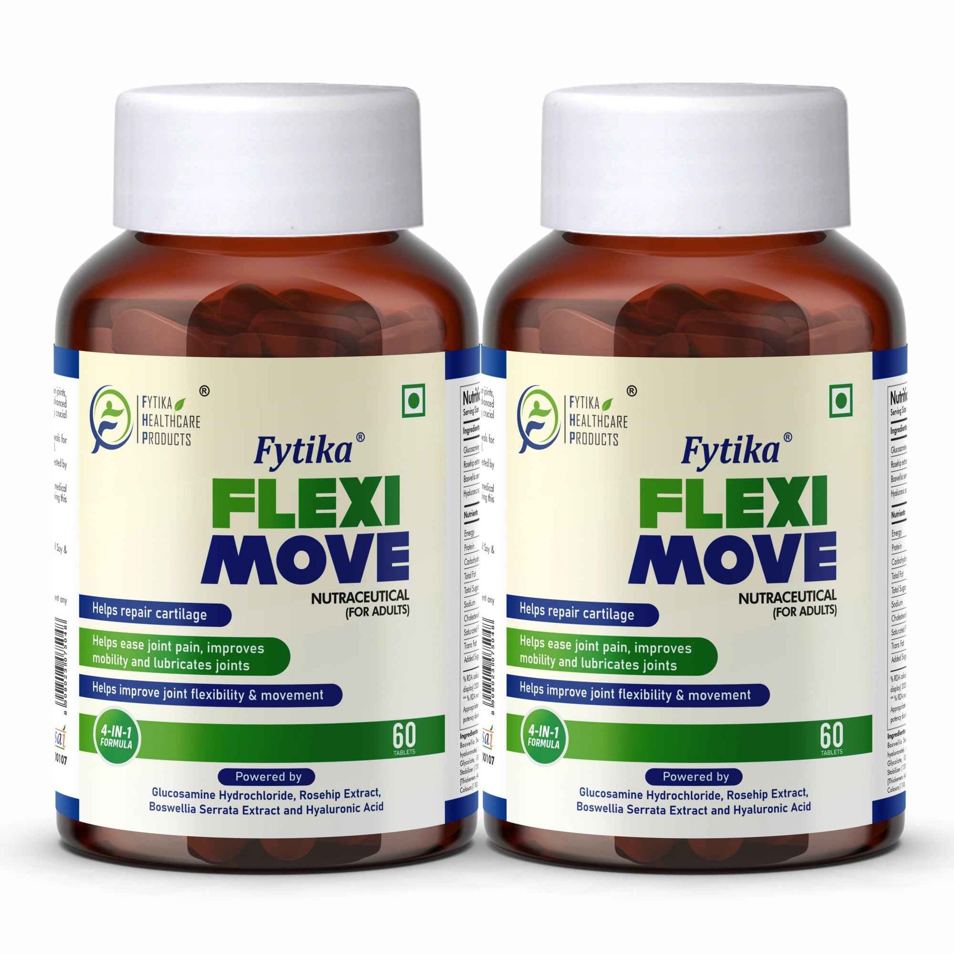 Fytika Flexi Move - Joint Support Supplement, Glucosamine, Rosehip, Boswellia Serrata, Supports Bone, Joint, Cartilage Health, For Men, Women - 60 Tablets