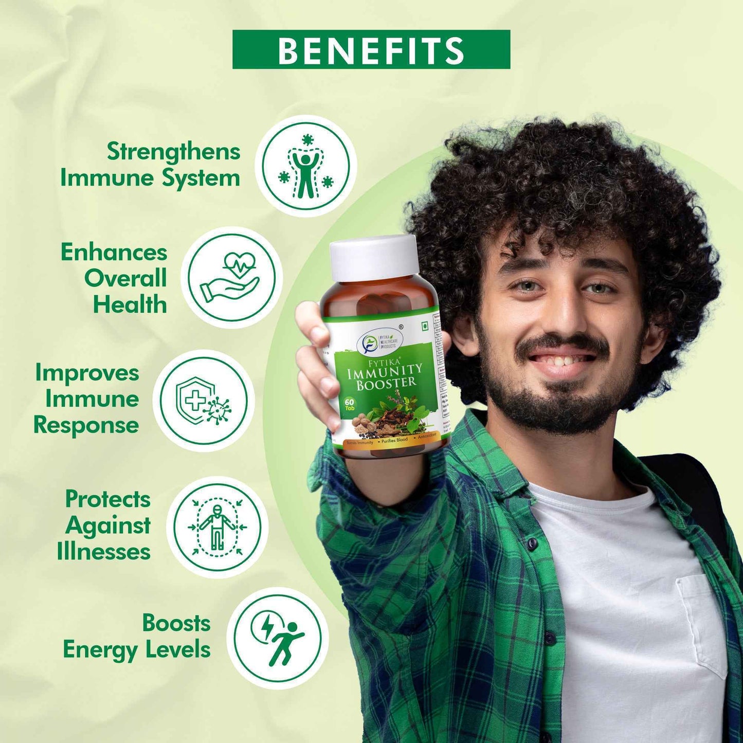 Fytika Strong Bones, Fit Liver And Immunity Booster: Liver Detox, Maintains Muscles, Immunity - For Men, Women - 60 Tabs Each