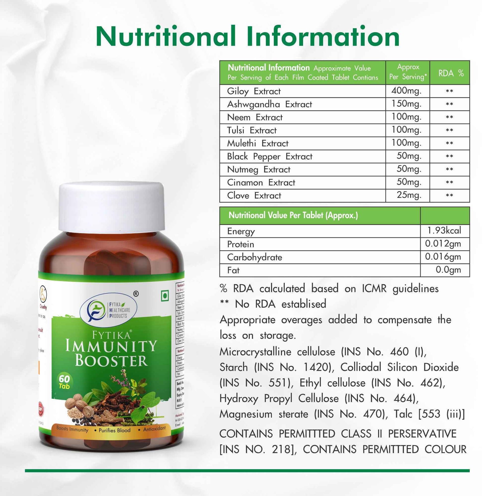 Fytika Let It Melt and Immunity booster: Weight Management, Enhances Immunity, For Men, Women - 60 Tablets Each