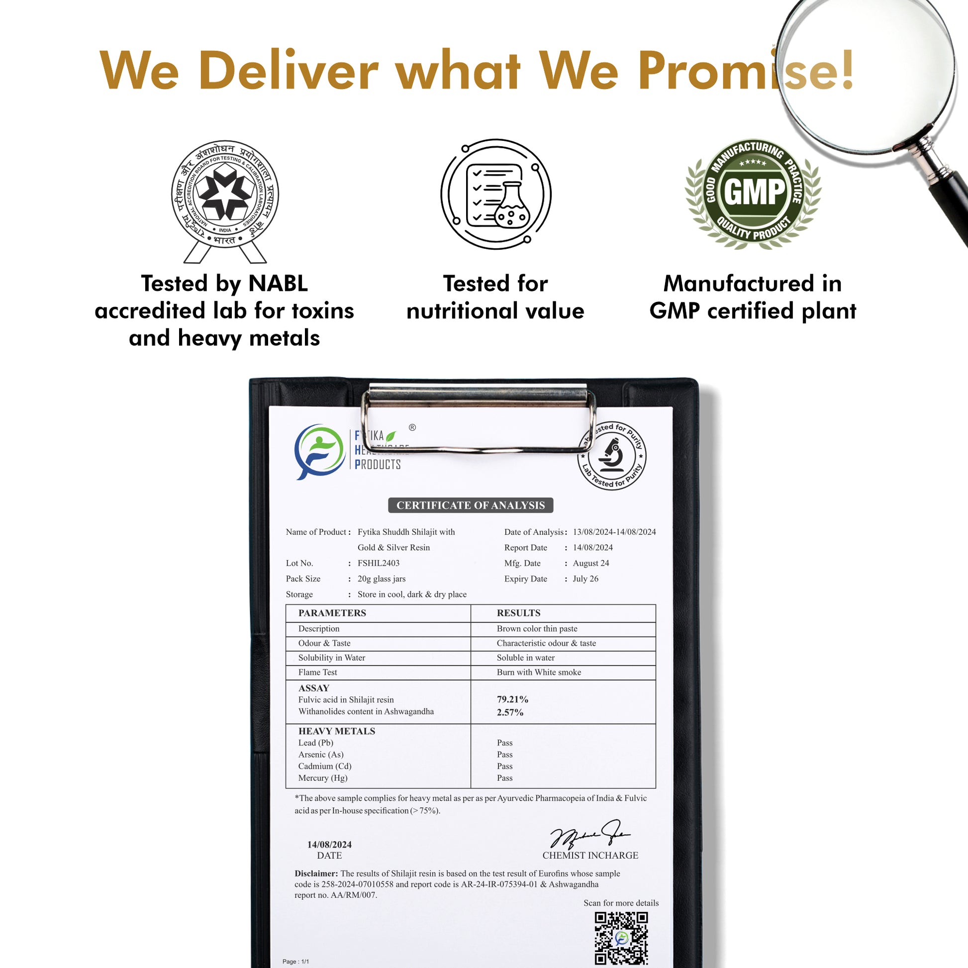 Fytika Shilajit Gold & Silver Resin -100% Ayurvedic Himalayan Shilajit | Swarn Bhasam, Rajat Bhasam, Ashwagandha, Safed Muesli, Gokshura, Kaunch | For Men & Women - 20G - Fytika Healthcare Products