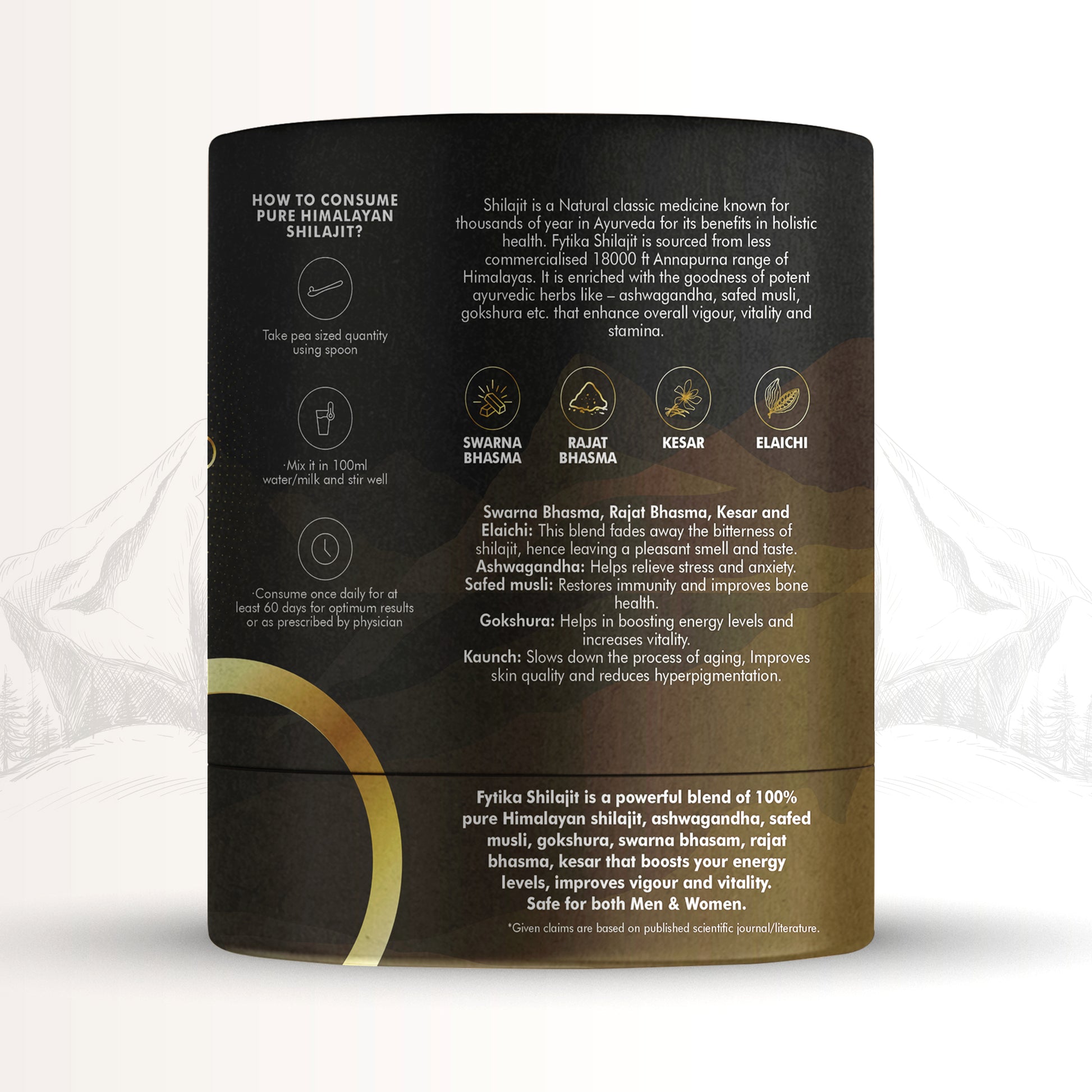 Fytika Shilajit Gold & Silver Resin -100% Ayurvedic Himalayan Shilajit | Swarn Bhasam, Rajat Bhasam, Ashwagandha, Safed Muesli, Gokshura, Kaunch | For Men & Women - 20G - Fytika Healthcare Products