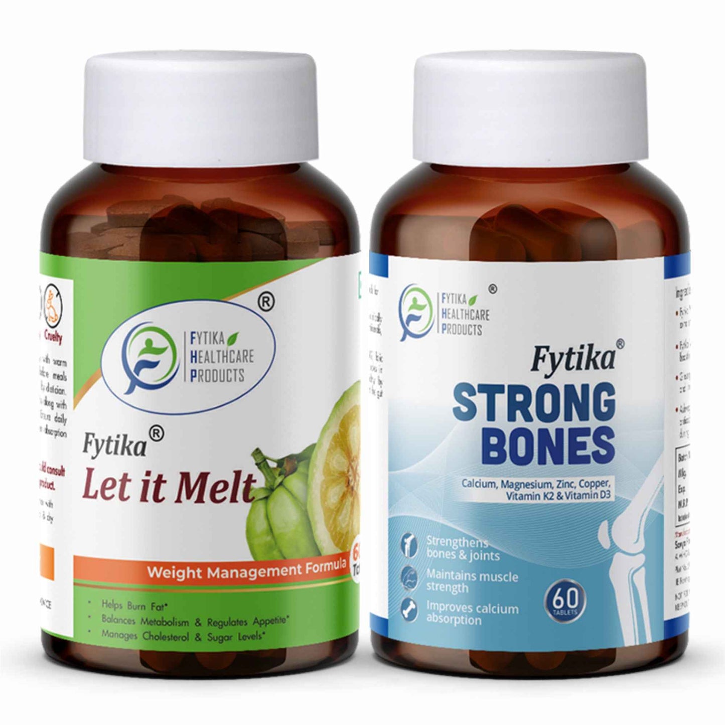 Fytika Strong Bones and Let It Melt: Weight management, Strong Bones, For Men, Women - 60 Tablets Each
