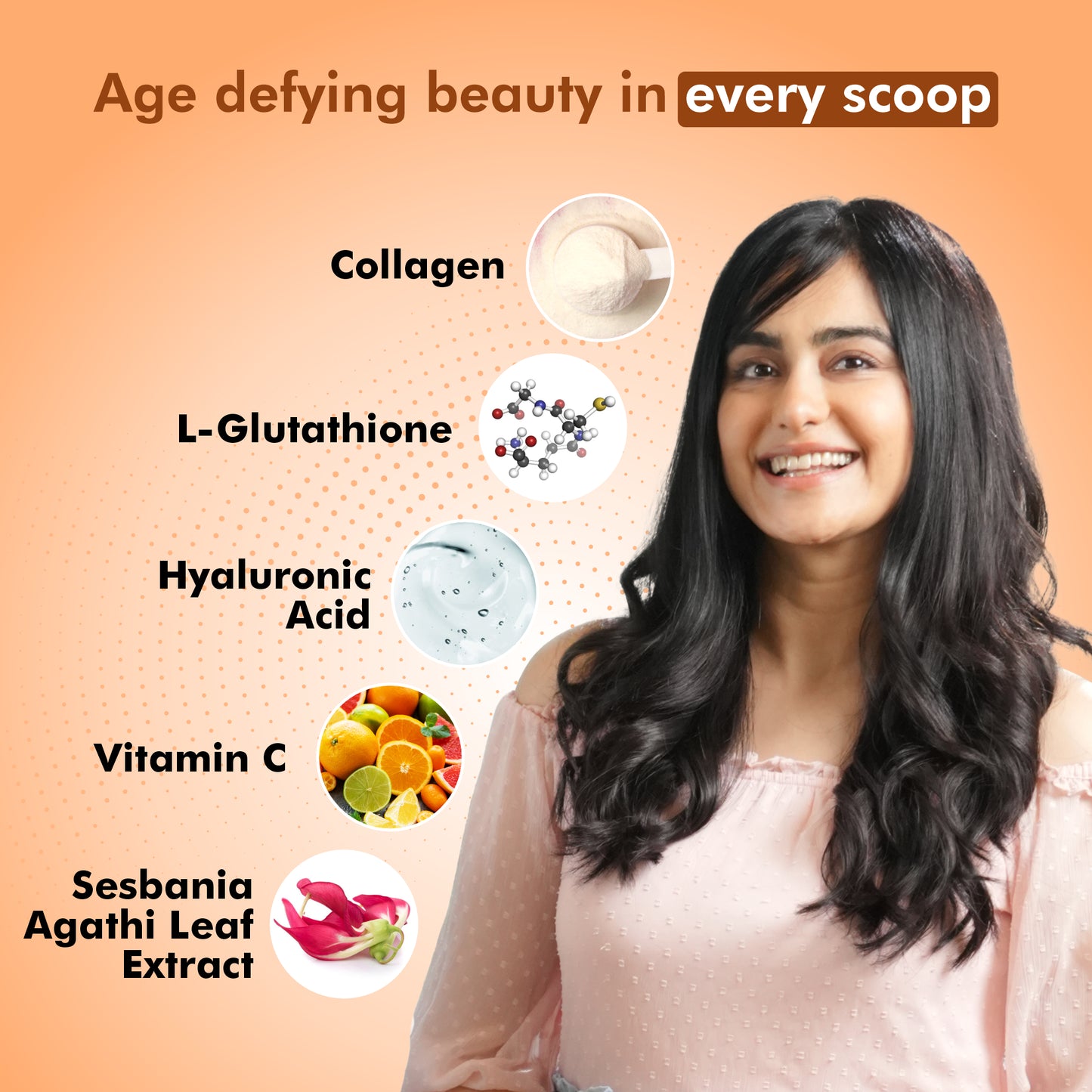 Fytika Let it Glow Collagen Powder - Boosts Skin Radiance, Hair Health, Nail Strength, For Men, Women - Orange Flavor - 200 G - Fytika Healthcare Products