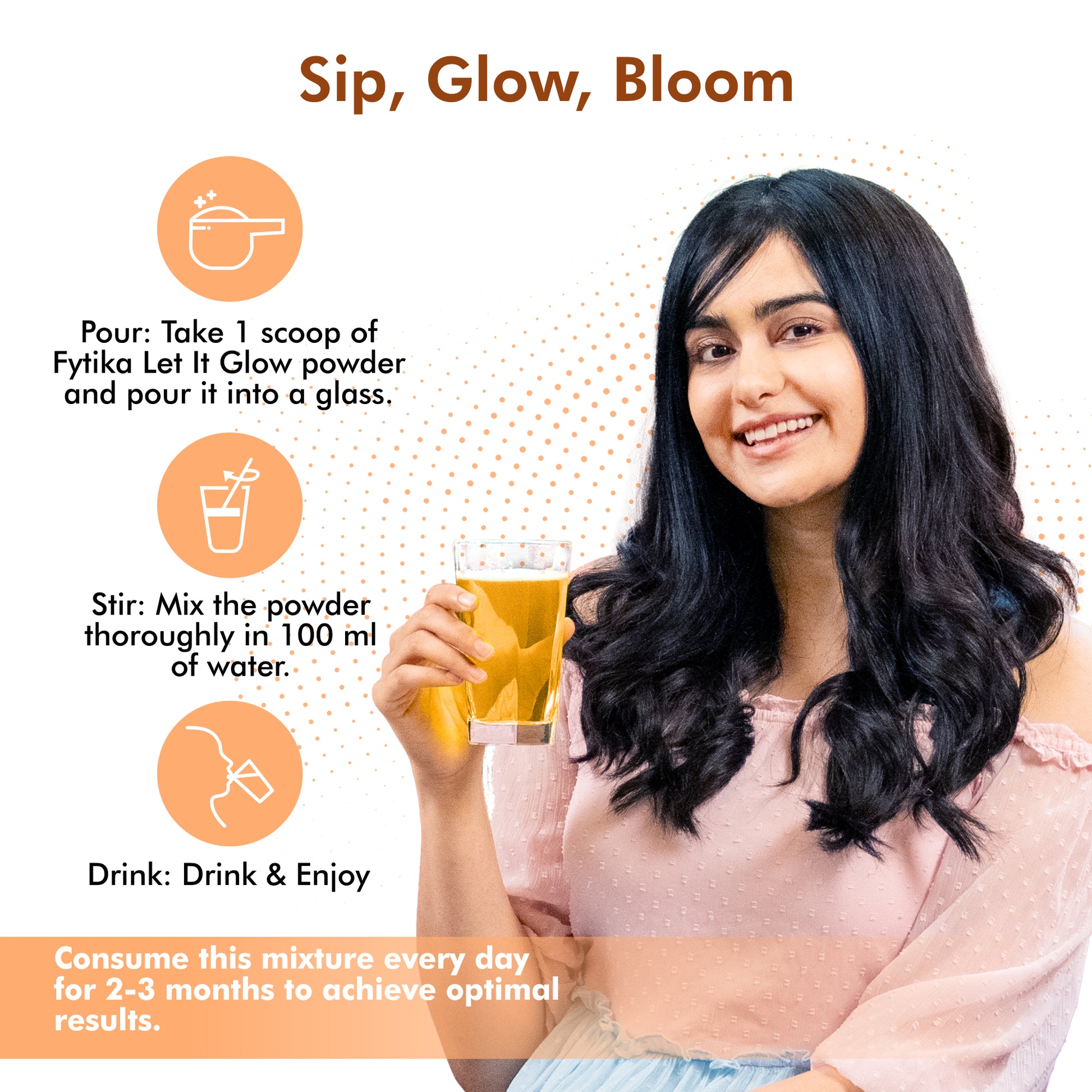 Fytika Let it Glow Collagen Powder - Boosts Skin Radiance, Hair Health, Nail Strength, For Men, Women - Orange Flavor - 200 G - Fytika Healthcare Products