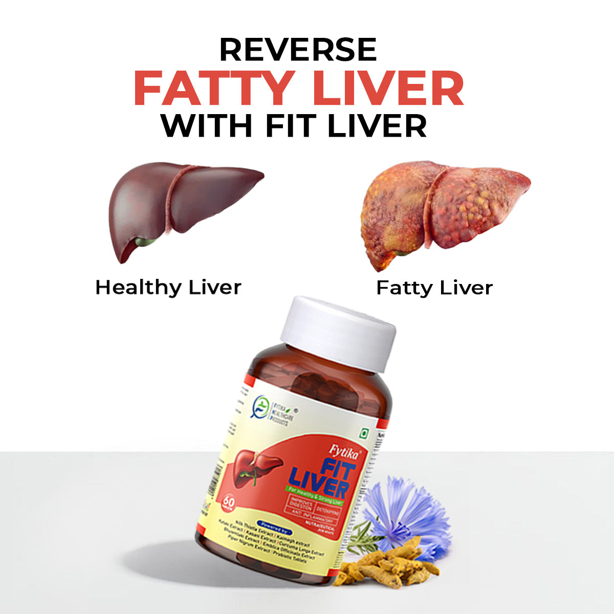 Fytika Fit Liver | Liver Detox Supplement | Liver Detox with Milk Thistle, Kalmegh, Kutaki, Kasani, Haldi