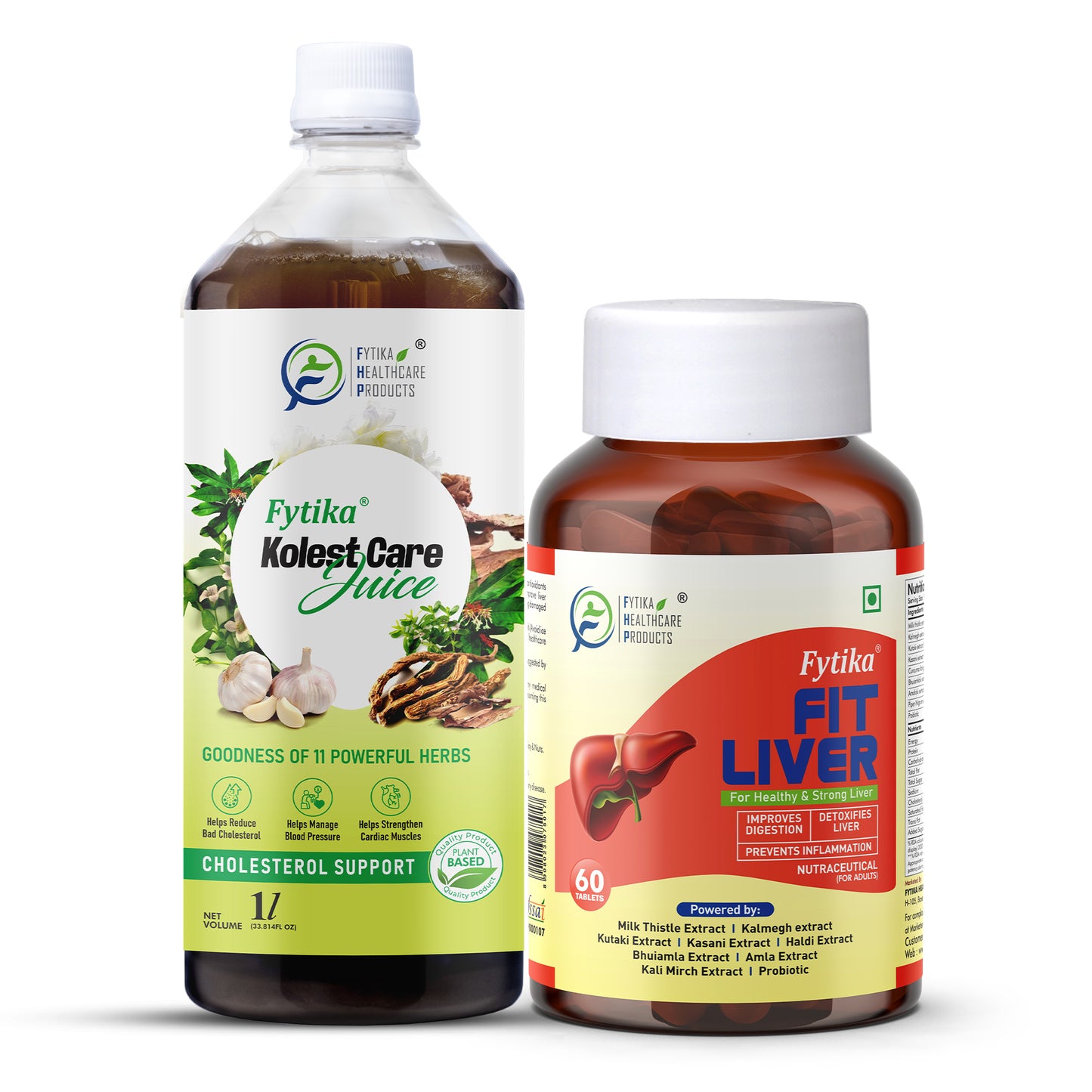 Fytika Kolest Care Juice with Fit Liver Tablets – Ayurvedic Combo for Cholesterol Control, Liver Detox, Heart & Digestive Health
