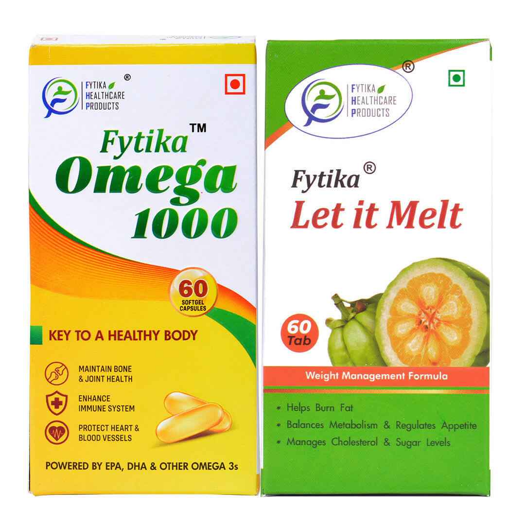 Fytika Let it Melt and Omega 1000: Boost Metabolism, Manage Weight ,For Men, Women - 60 Tablets, 60 Capsules