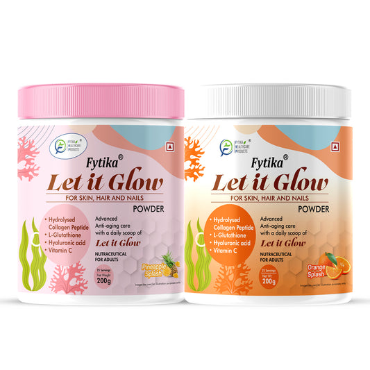 Fytika Let It Glow Collagen Powder - Pineapple + Orange Splash (200g each)