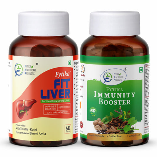 Fytika Fit Liver and Immunity Booster: Liver Detox, Boosts Immunity, For Men, Women - 60 Tablets Each