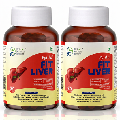 Fytika Fit Liver | Liver Detox Supplement | Liver Detox with Milk Thistle, Kalmegh, Kutaki, Kasani, Haldi | For Men & Women | 30 Tablets