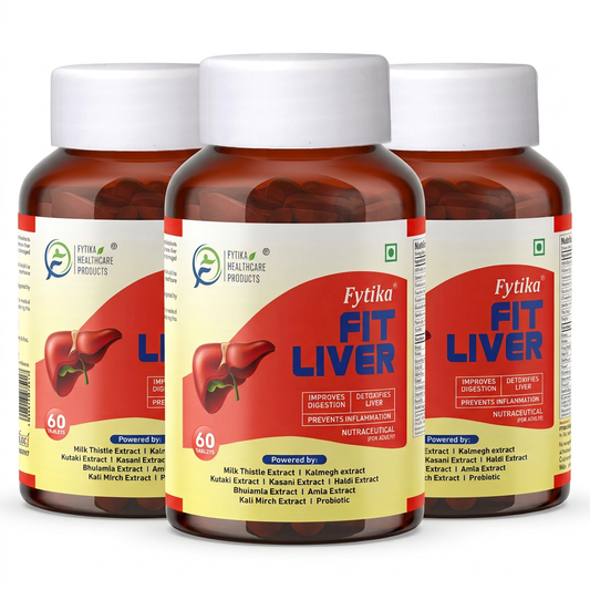 Fytika Fit Liver | Liver Detox Supplement | Liver Detox with Milk Thistle, Kalmegh, Kutaki, Kasani, Haldi | For Men & Women | Pack of 3 (180 Tabs)