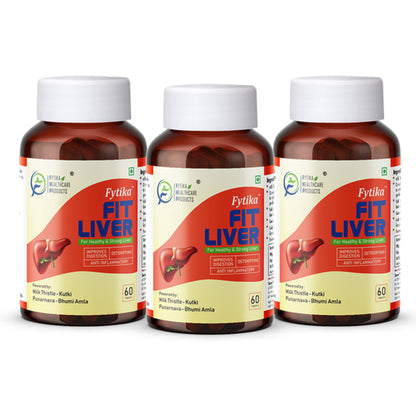 Fytika Fit Liver - Liver Detox Supplement, Milk Thistle, Dandelion, Kutki, Kasni, Punarnava, For Men, Women - 60 Tablets
