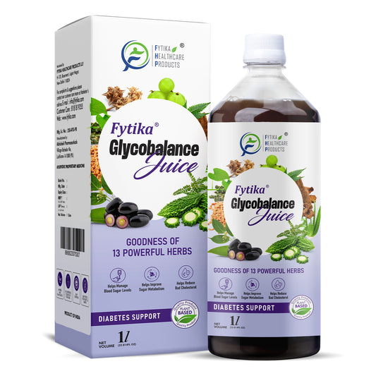 Fytika Glycobalance Juice - For Complete Diabetes Care | Karela, Jamun, Neem, Amla, Methi, Gurmar | For Men & Women - 1L