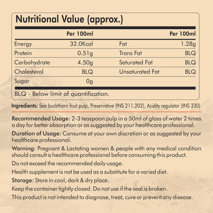 Fytika Sea Buckthorn Juice | Pulp Concentrate 300 ml Made for Your Total Body Care & Wellness | Rich in Vitamin C, Omega 3, 6, 7, 9 & Antioxidants | For Men & Women | 300 ml Each (PACK OF 4)