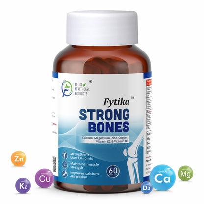 Fytika Strong Bones - Bone Health Supplement, Supports Bone Health, 1000 MG Calcium, Vitamin D3, Magnesium, Zinc, For Men, Women - 60 tablets