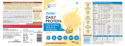 Fytika Daily Protein Powder - Kulfi Flavour - Complete Nutrition Drink with 37 Essential Vitamins and Minerals | 50% Protein Per Serve | High Protein Drink for Men and Women | Net - 400g