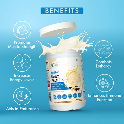Fytika Daily Protein Vanilla Flavour- 400G and Let it Glow Collagen Fruit Punch Flavour - 200G Combo -  Boosts Energy, Skin Radiance, Immunity, Hair Health, Ashwagandha, 37 Vitamins, For Men and Women