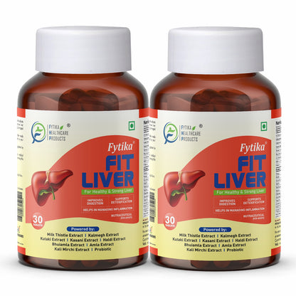 Fytika Fit Liver | Liver Detox Supplement | Liver Detox with Milk Thistle, Kalmegh, Kutaki, Kasani, Haldi | For Men & Women | 30 Tablets