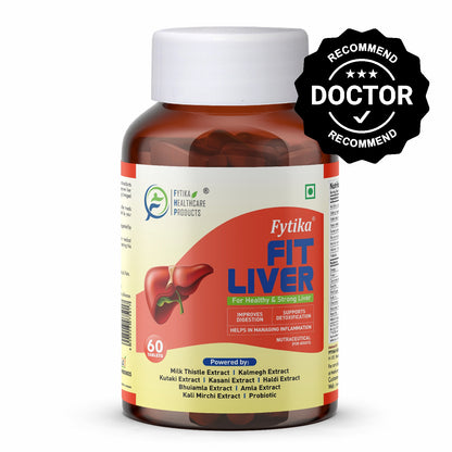 Fytika Fit Liver | Liver Detox Supplement | Liver Detox with Milk Thistle, Kalmegh, Kutaki, Kasani, Haldi | For Men & Women | 60 Tablets