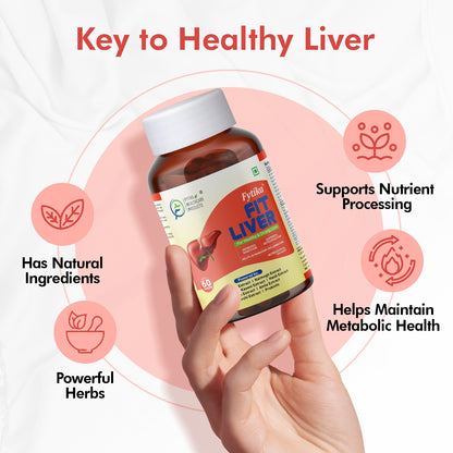 Fytika Fit Liver | Liver Detox Supplement | Liver Detox with Milk Thistle, Kalmegh, Kutaki, Kasani, Haldi | For Men & Women | 60 Tablets