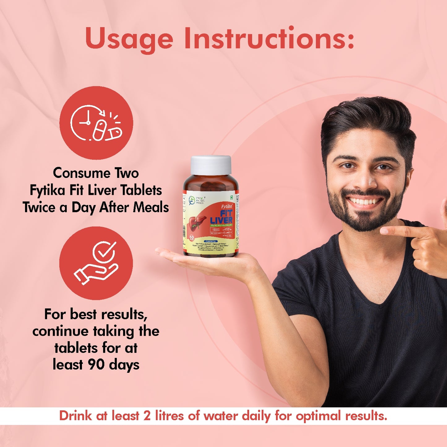Fytika Fit Liver | Liver Detox Supplement | Liver Detox with Milk Thistle, Kalmegh, Kutaki, Kasani, Haldi | For Men & Women | 60 Tablets