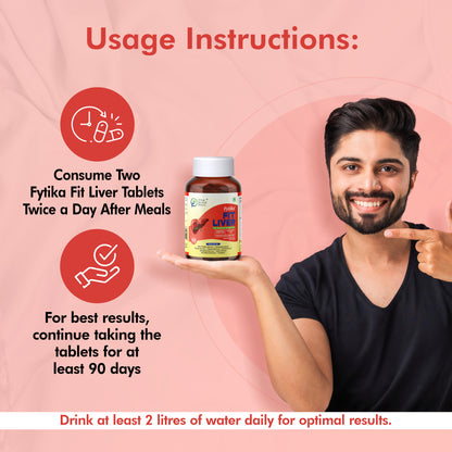 Fytika Fit Liver | Liver Detox Supplement | Liver Detox with Milk Thistle, Kalmegh, Kutaki, Kasani, Haldi | For Men & Women | Pack of 2 (120 Tabs)