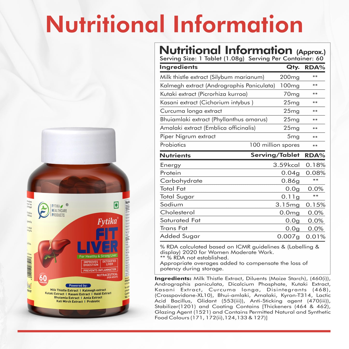 Fytika Vita 365 and Fit Liver: For Immunity, Liver Detoxification, For Men, Women - 60 Tablets Each