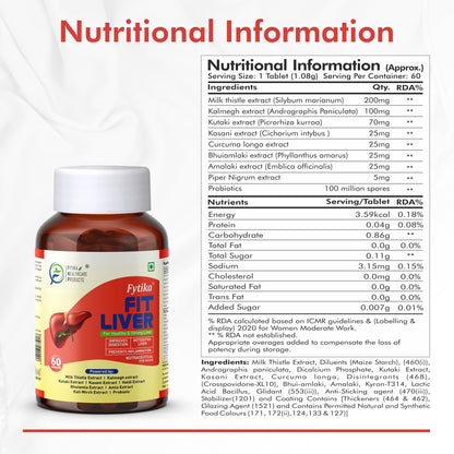 Fytika Vita 365 and Fit Liver: For Immunity, Liver Detoxification, For Men, Women - 60 Tablets Each