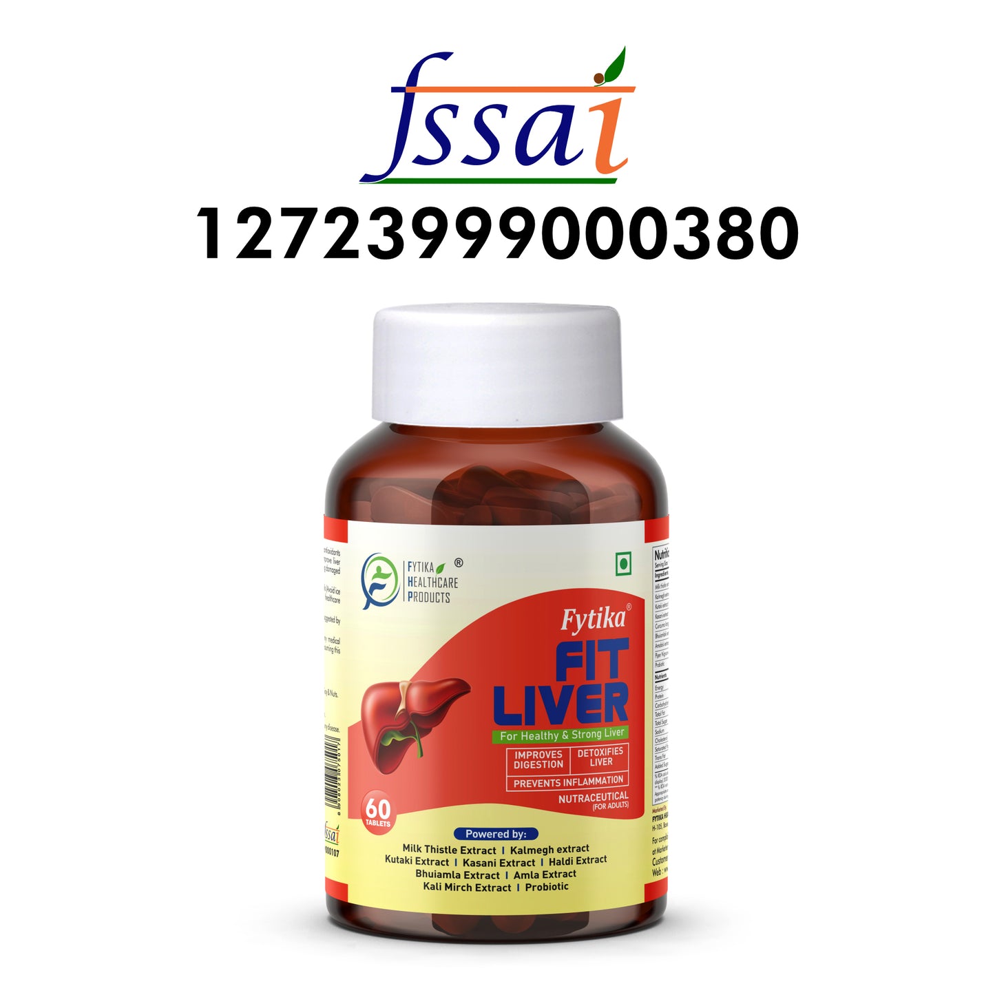 Fytika Fit Liver | Liver Detox Supplement | Liver Detox with Milk Thistle, Kalmegh, Kutaki, Kasani, Haldi | For Men & Women | Pack of 2 (120 Tabs)