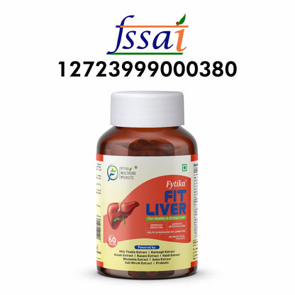 Fytika Fit Liver | Liver Detox Supplement | Liver Detox with Milk Thistle, Kalmegh, Kutaki, Kasani, Haldi | For Men & Women | 60 Tablets