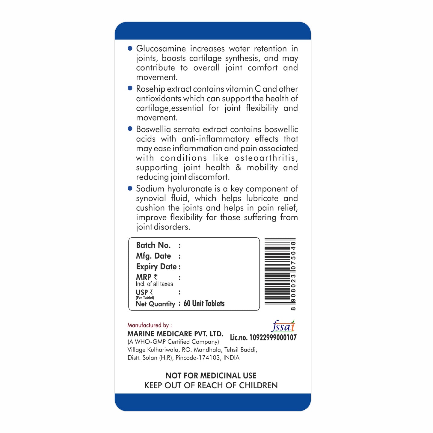 Fytika Flexi Move - Joint Support Supplement, Glucosamine, Rosehip, Boswellia Serrata, Supports Bone, Joint, Cartilage Health, For Men, Women - 60 Tablets