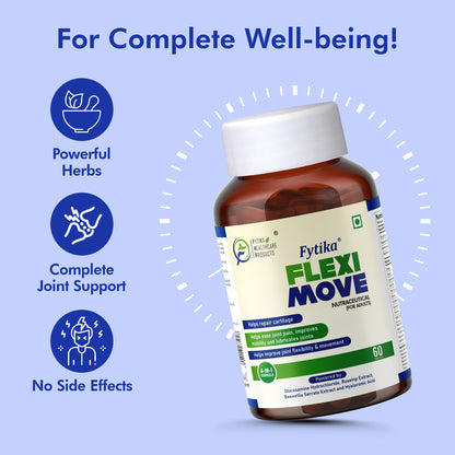 Fytika Flexi Move - Joint Support Supplement, Glucosamine, Rosehip, Boswellia Serrata, Supports Bone, Joint, Cartilage Health, For Men, Women - 60 Tablets