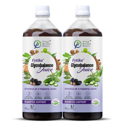Fytika Glycobalance Juice - For Complete Diabetes Care | Karela, Jamun, Neem, Amla, Methi, Gurmar | For Men & Women - 1L