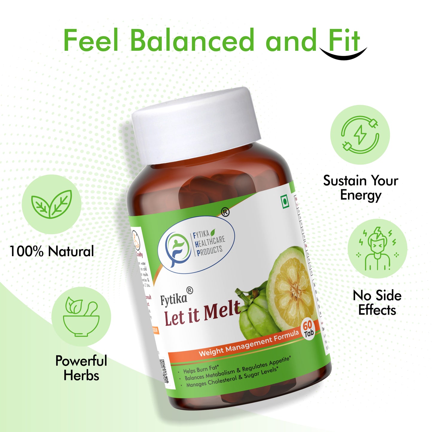 Fytika Let it Melt and Omega 1000: Boost Metabolism, Manage Weight ,For Men, Women - 60 Tablets, 60 Capsules