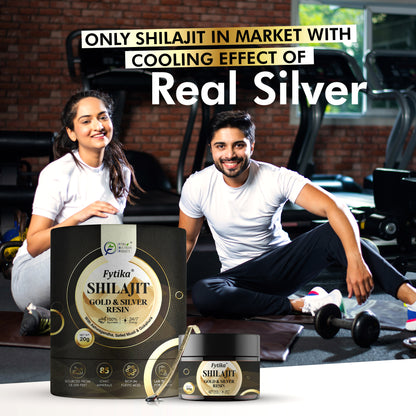 Fytika Shilajit Gold & Silver Resin -100% Ayurvedic Himalayan Shilajit | Swarn Bhasam, Rajat Bhasam, Ashwagandha, Safed Muesli, Gokshura, Kaunch | For Men & Women - 20G