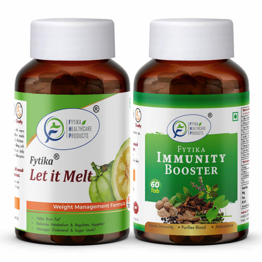 Fytika Let It Melt and Immunity booster: Weight Management, Enhances Immunity, For Men, Women - 60 Tablets Each