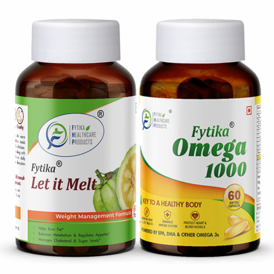 Fytika Let it Melt and Omega 1000: Boost Metabolism, Manage Weight ,For Men, Women - 60 Tablets, 60 Capsules