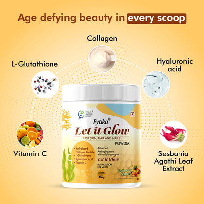 Fytika Let It Glow Collagen Powder - Fruit Punch + Orange splash (200g each)