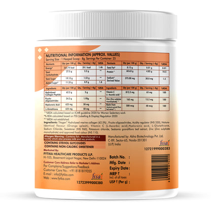 Fytika Let It Glow Collagen Powder - Pineapple + Orange Splash (200g each)