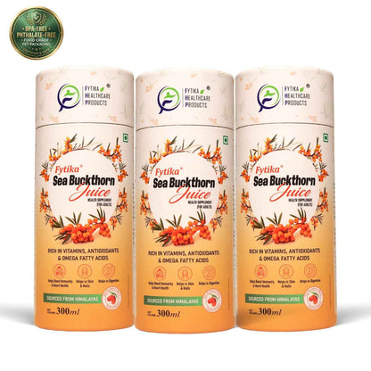Fytika Sea Buckthorn Juice | Pack of 3 - 900 ml | Vitamin C, Omega, & Antioxidants