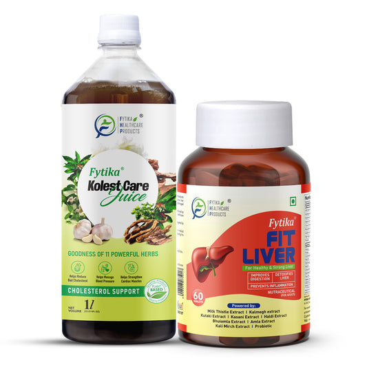 Fytika Kolest Care Juice with Fit Liver Tablets – Ayurvedic Combo for Cholesterol Control, Liver Detox, Heart & Digestive Health