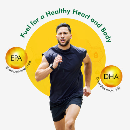 Fytika Omega 1000 | Heart, Brain, Joint, Muscle Support, EPA 360 MG + DHA 240 MG, Omega Fatty Acids 400 MG, For Men, Women - 60 Capsules