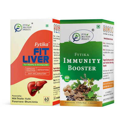 Fytika Fit Liver and Immunity Booster: Liver Detox, Boosts Immunity, For Men, Women - 60 Tablets Each