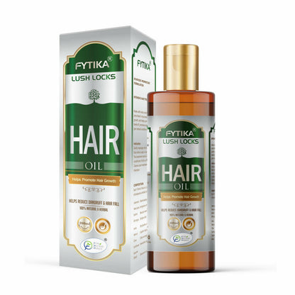 Fytika Lush Locks Hair Oil - Nourishes, Reduces Loss, Split Ends, Promotes Growth, Strengthens Hair, For Men, Women - 200 ML